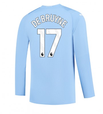 Manchester City Kevin De Bruyne #17 Replika Hjemmebanetrøje 2023-24 Langærmet